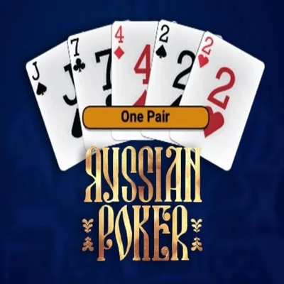 Russian Poker slot logo by OneTouch Games at Dolly Casino